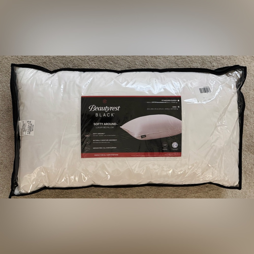 🎉LAST CHANCE🎉 BEAUTYREST BLACK Luxurious Down And Feather Blend Pillow - Picture 3 of 9